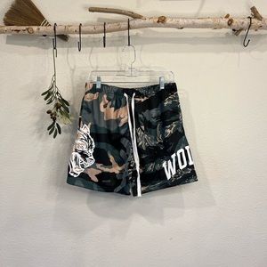 Darc Sport Unisex Shorts Camo Army Green Size Small